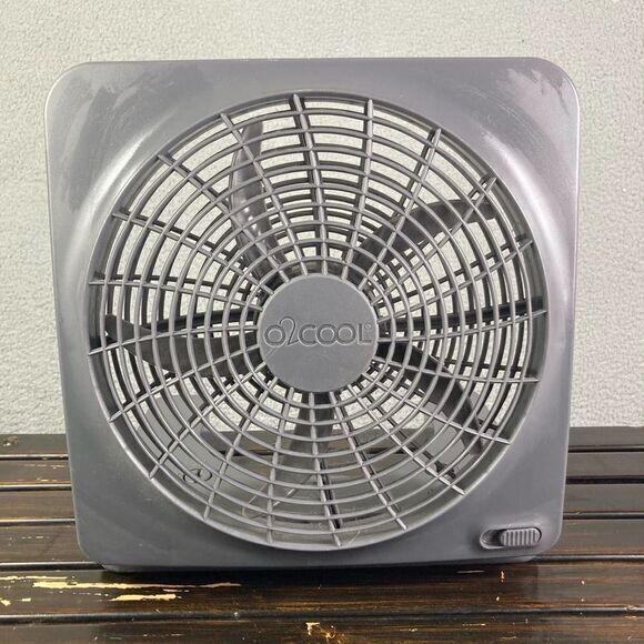 Portable Fan Box Battery Operated Air Desk Cooler Cooling Personal Travel Gray - Picture 2 of 11